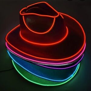 Lights up cow boy cow girl party hats